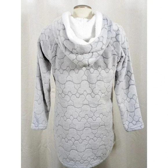 Disney Mickey Mouse Robe Loungewear Pullover Womens Sherpa Hood Cozy Soft Warm - Picture 2 of 4